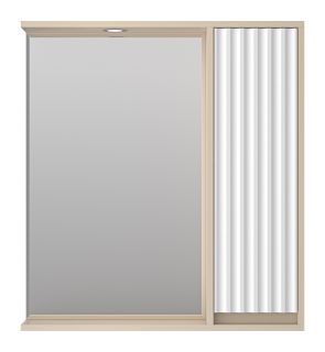 Зеркальный шкаф с подсветкой Brevita Balaton BAL-04075-03-01П правый 75см белый/бежевый